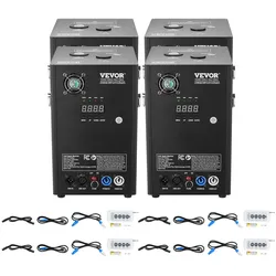VEVOR 4x Funkenmaschine 700 W Pyrotechnikmaschine Aluminiumlegierung Feuerwerksmaschine DMX Controller Einstellbar 2–5m Cold Spark Machine 7 min pro Nachladen Ideal für Hochzeit, DJ Show, Partys