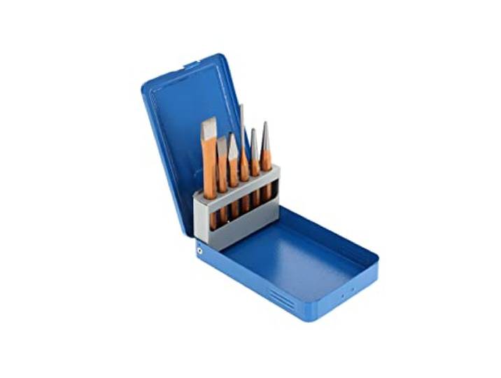 GEDORE Assortiment d’outils\, Jeu de 6 pièces\, Complet\, Dans coffret présentoir en métal\, Burin\, Pointeau\, Chasse-goupilles\, Outils\, 106 D