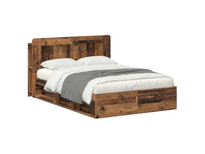 PUGYNBK Bettgestell mit Stauraum aus Altholz Modernes Design, Schubladen unten, feste Lamellen, einfache Montage, robust