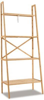 Costway 58 Inch 4-Tier Bamboo Ladder Bookshelf-Natural