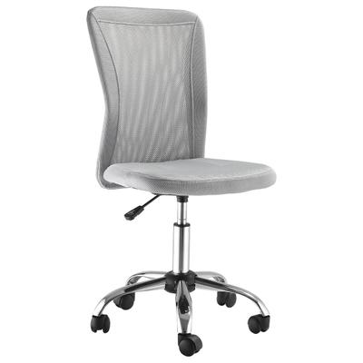 Vinsetto Drehbarer Schreibtischstuhl ohne Armlehnen – Höhenverstellbarer Netzstuhl – Tragkraft 100 kg – 43 x 58 x 90–100 cm – Grau