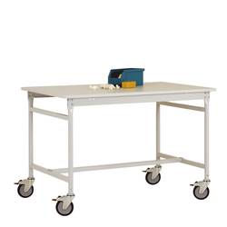 Manuflex BB4081.7035 Beistelltisch BASIS mobil 2000x800x850 mm,Platte Melamin RAL7035 lichtgrau Lichtgrau