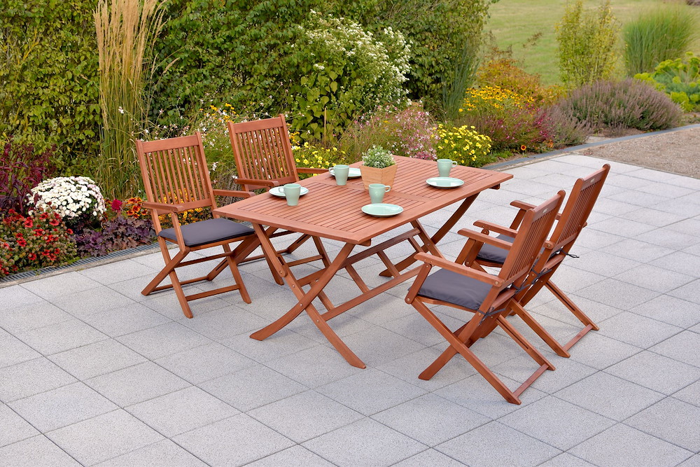 MERXXHANDELS Rio Set 9tlg 4 Sssel Auflagen Klapptisch 160x90cm 16928780