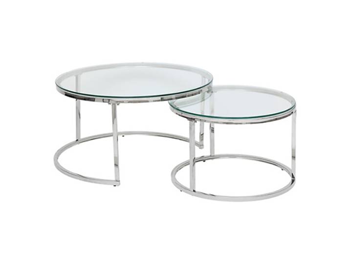 Lot de 2 tables basses Néo Argent - Basika
