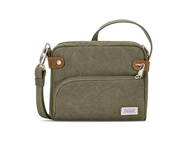 Travelon Heritage Antidiefstal crossbody tas, Salie, One Size