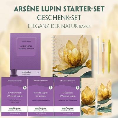 Arsène Lupin Starter-Paket Geschenkset - 4 Bücher (mit Audio-Online) + Eleganz der Natur Schreibset Basics, Set von Maurice Leblanc, EasyOriginal