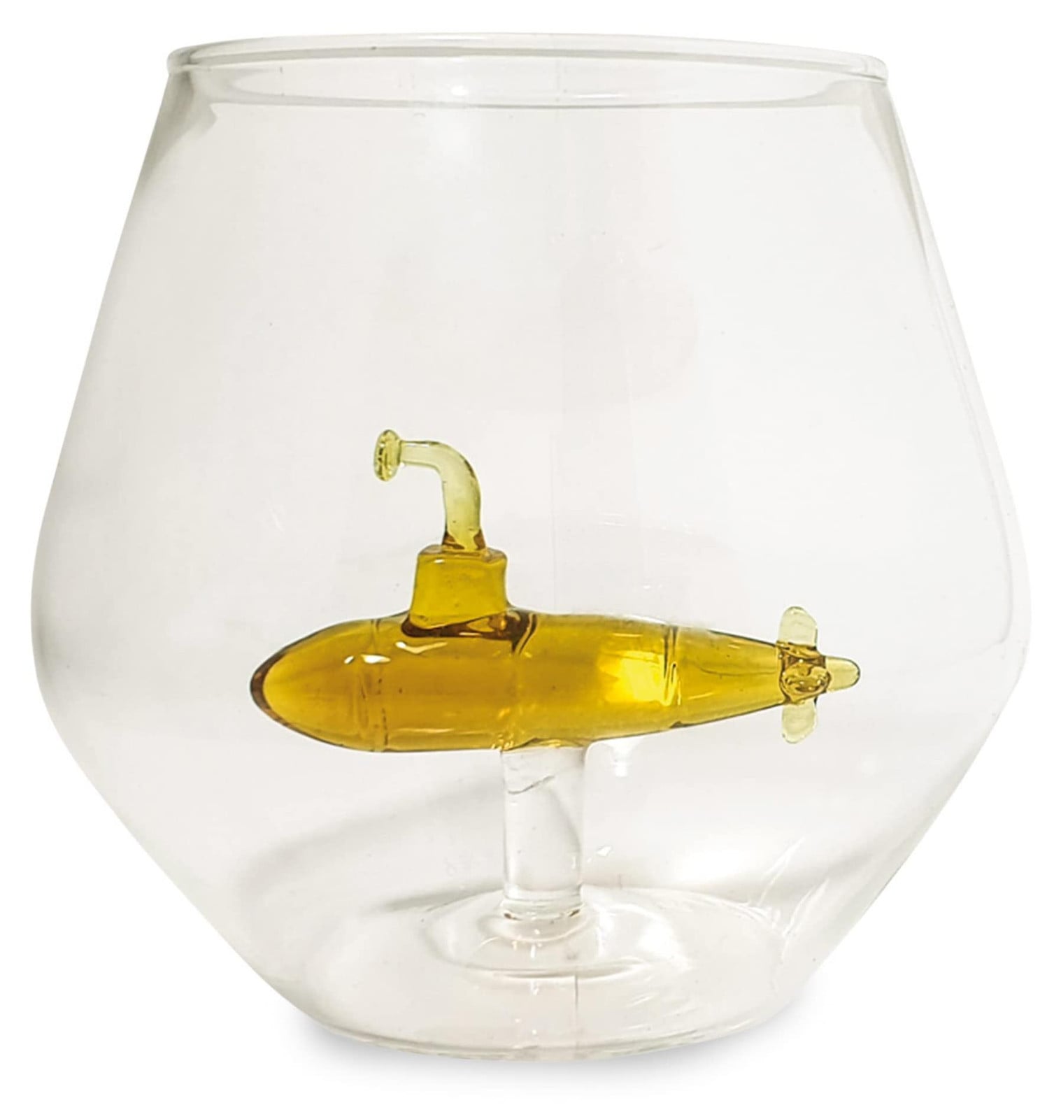 Dripio Geel onderzeeër-vormig glas van borosilicaatglas, 450 ml