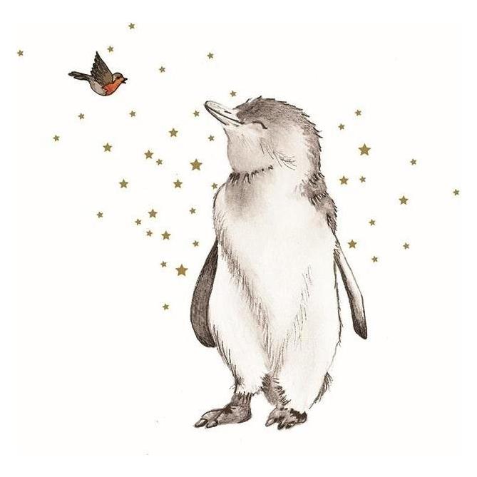 Clear Creations Swarovski Karte Quadrat Pinguin und Vogel (47597194)