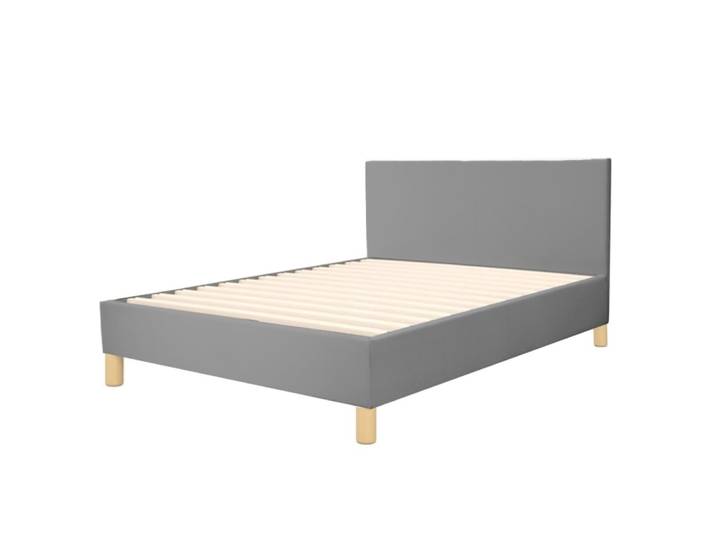 Lit gris en simili cuir 160x200 cm