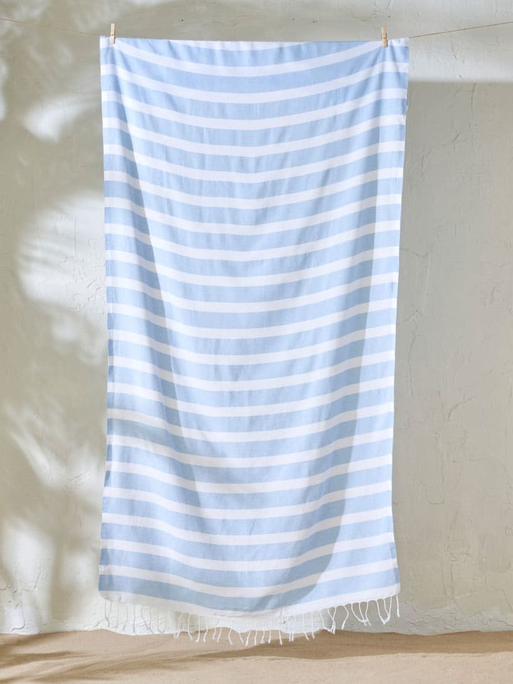 BELLA MAISON Strandtuch ''Lua'' in Weiß/ Hellblau - (L)180 x (B)95 cm - onesize
