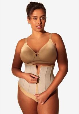 Plus Size Women's Ultra-Firm Flex Zip Corset Waist by Secret Solutions in Nude (Size 4X)
