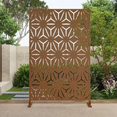 Lumibee Outdoor Metal Privacy Screen Fence Panel Star Pattern