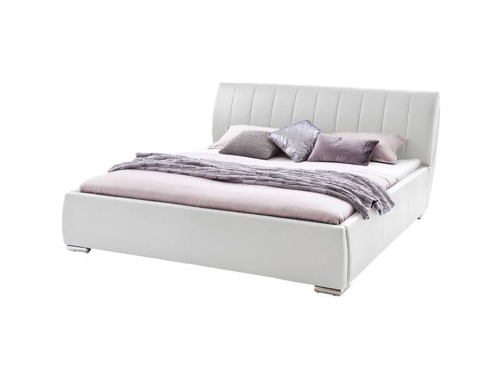 Bett Camillo weiss Kunstleder 200 x 200 cm