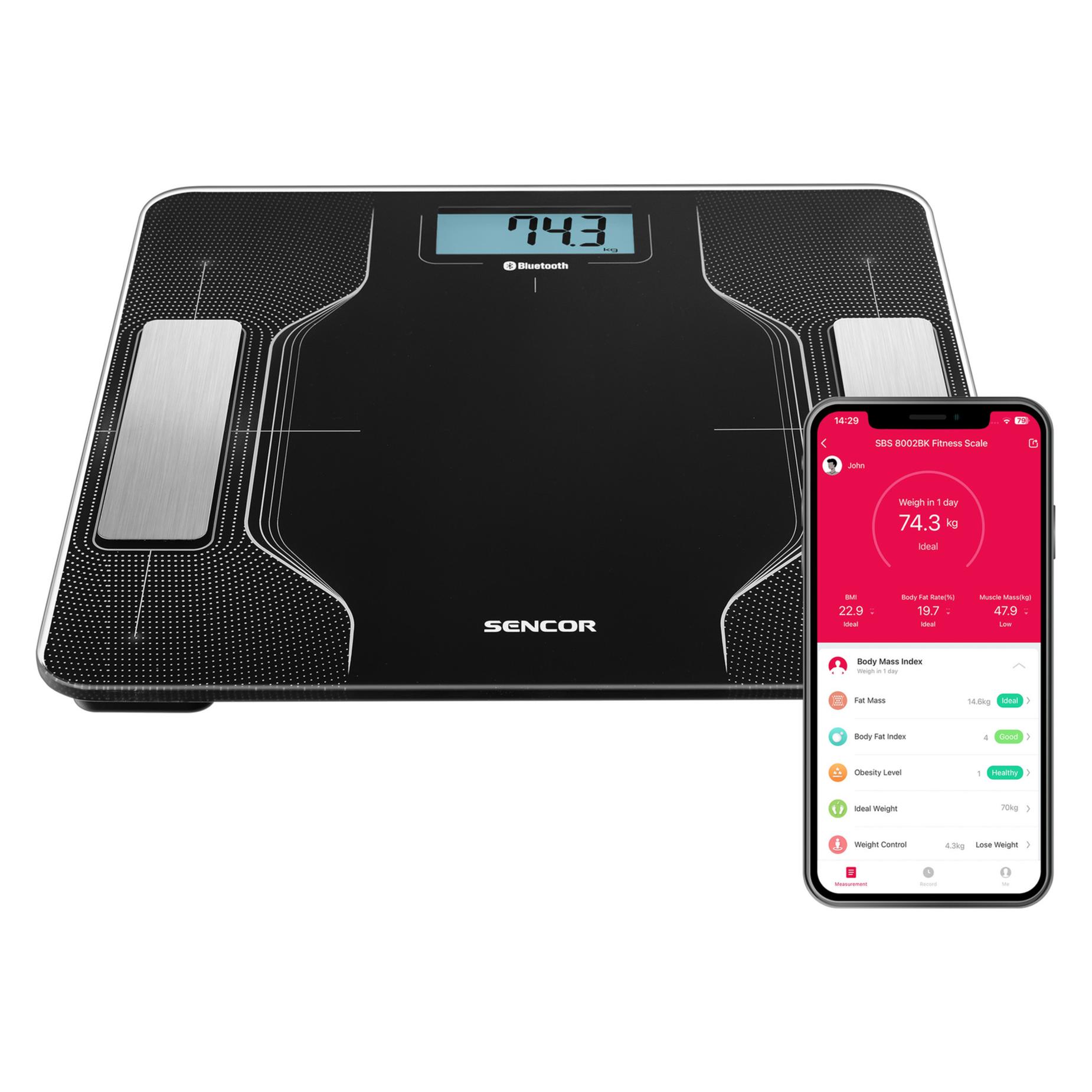 Sencor - Personal scale SBS 8002BK (180 kg) (8590669327850)