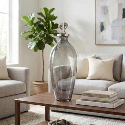 Sagebrook Home Glass Bottle With Topper