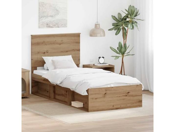 RJPLMFV Bettgestell, massives Kiefernholz, 90 x 190 cm Modern, Kopfteil inklusive, Latten, leicht zu reinigen, langlebig
