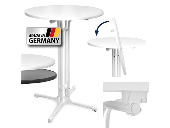 Beautissu Stehtisch Klappbar Outdoor Höhenverstellbar Rund TÜV Partytisch