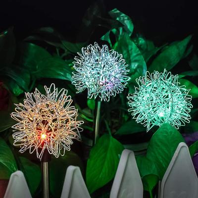 Outdoor Solar Garden Lights Solar Powered Dandelion Garden Color Changing Lights multicolor