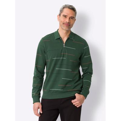 Sweatshirt CLASSIC, Herren, Gr. 52/54, grün (moos, bedruckt), 100% Baumwolle, gemustert, gestreift, mehrfarbig, Sweatshirts Sweatshirt