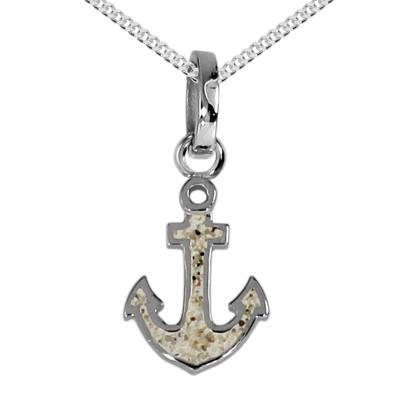 Kette mit Anhänger DUR "DUR Kette mit Anhänger Hoffnung 2.0 - Strandsand" Gr. 50, silber, Halsketten, Damen, 50cm, Silber 925 (Sterlingsilber), L: 40