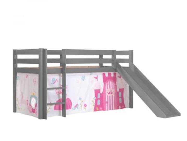 VIPACK Bed, Scandinavian, Pine, and, Textilien, grau, Twin