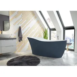 Hoesch Namur Lounge Badewanne freistehend, 1800x800 mm, BiColor Innen Weiß glänzend, Außen Schiefergrau glänzend