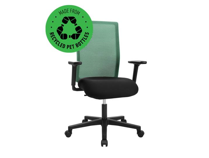 Topstar Free Point office chair with 1D armrests, Green, New, Ergonomic chair - ideal for flexible working