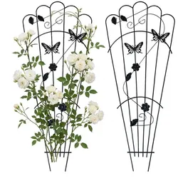 Relaxdays Rankgitter Schmetterling 2er Set Schwarz