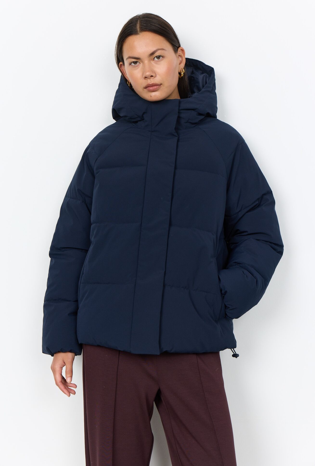 Steppjacke SOYACONCEPT "SC-HABIB 1", Damen, Gr. S, blau (navy), Web, Obermaterial: 100% Polyester, unifarben, normal, Jacken Steppjacke, Kunstfaser