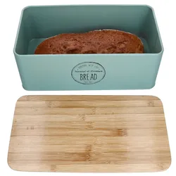 Brotbox Fresh 33,2x18,5x15,4cm Metall-Brotkasten mint Brötchen Vorratsdose