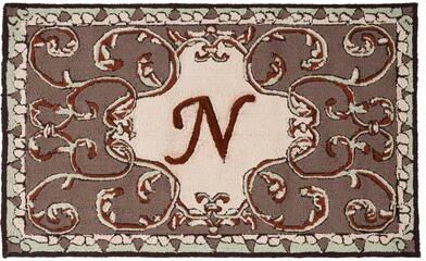 SAFAVIEH Hand-hooked Monogram J Mocha Rug