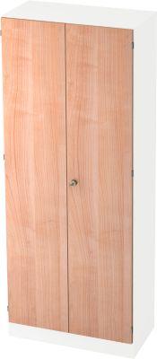 Aktenschrank, 5 OH, abschließbar, B 800 x T 420 x H 2004 mm, weiß/Nussbaum-Dekor