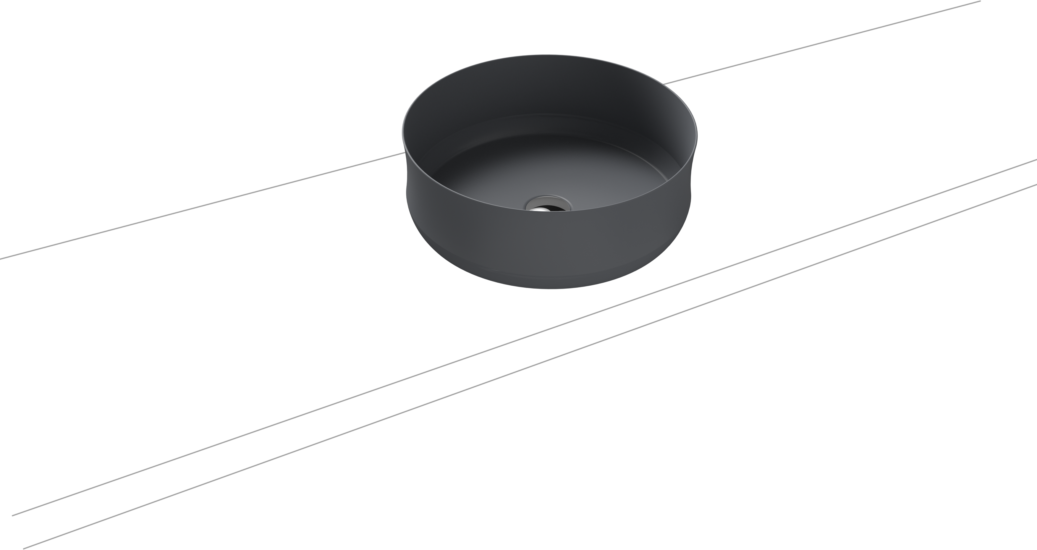 Kaldewei Ming vasque vasque 913306003665 cool grey 70 effet perlant , d= 40cm, sans trop-plein, insonorisation