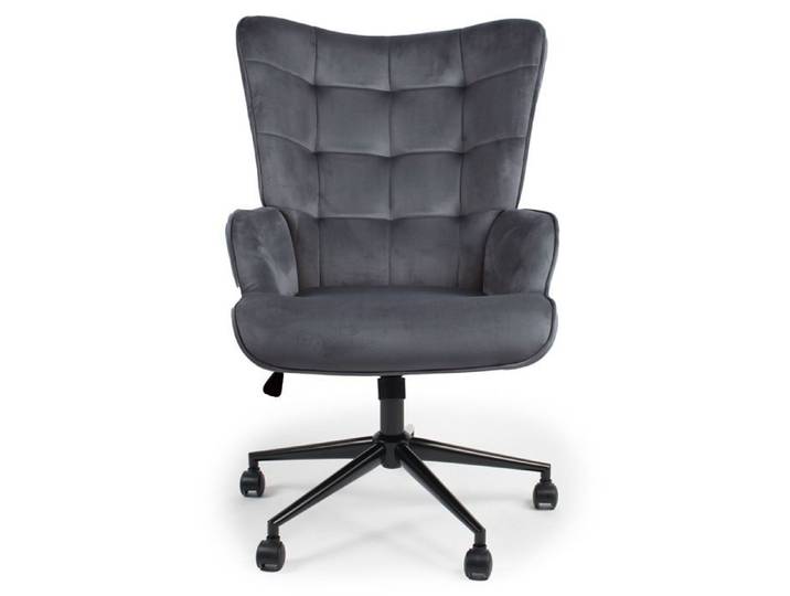 MENZZO Fauteuil de bureau moderne à haut dossier Florelo Velours Gris