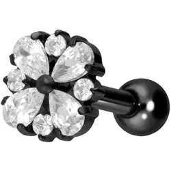 Titan Ohrpiercing mit Innengewinde KRISTALLORNAMENT