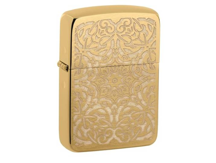 Zippo Stormaansteker - ornamental, geborsteld messing, lustre - navulbaar - herbruikbaar - winddicht design - geschenkdoos - Made in USA