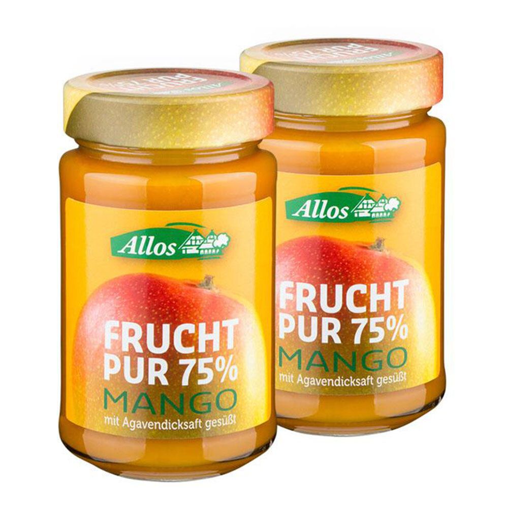Allos Bio Frucht Pur 75 %, Mango 2x200 g Creme