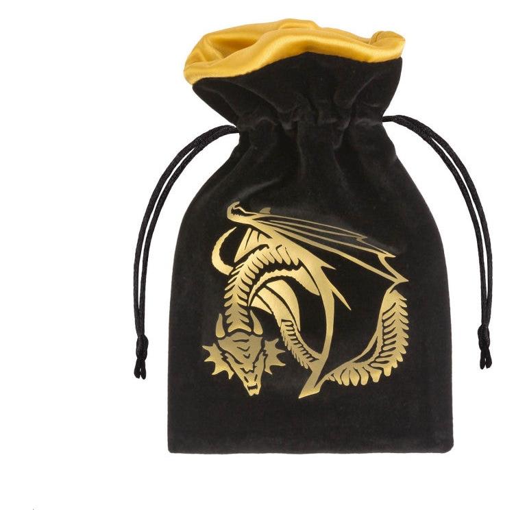 Q Workshop BDRA121 - Dragon schwarz & golden Velour, Würfeltasche (BDRA121)