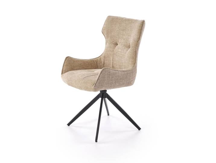 Chaise de salle à manger design en tissu polyester beige