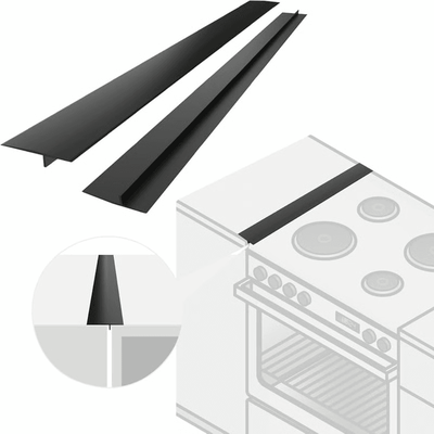 Uplifted Goods Stove Counter Gap Covers That Block Crumbs, Spills, And Odors For Easy Cleanup black