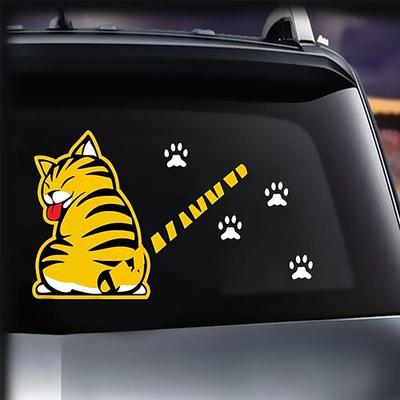 Cartoon Katze bewegt Schwanz Pfoten Aufkleber Fenster reflektierende Folie Auto Aufkleber Heckscheibenwischer lustige Außen Styling Windschutzscheibe Auto Fahrzeug Dekoration