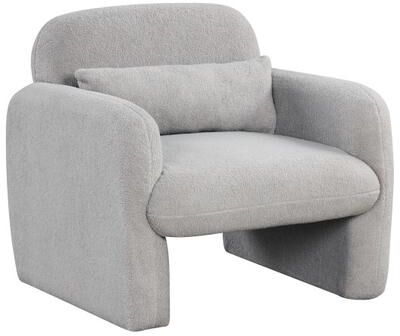 Costway Modern Accent Chair with Waist Pillow and Armrests for Living Room Bedroom-Gray