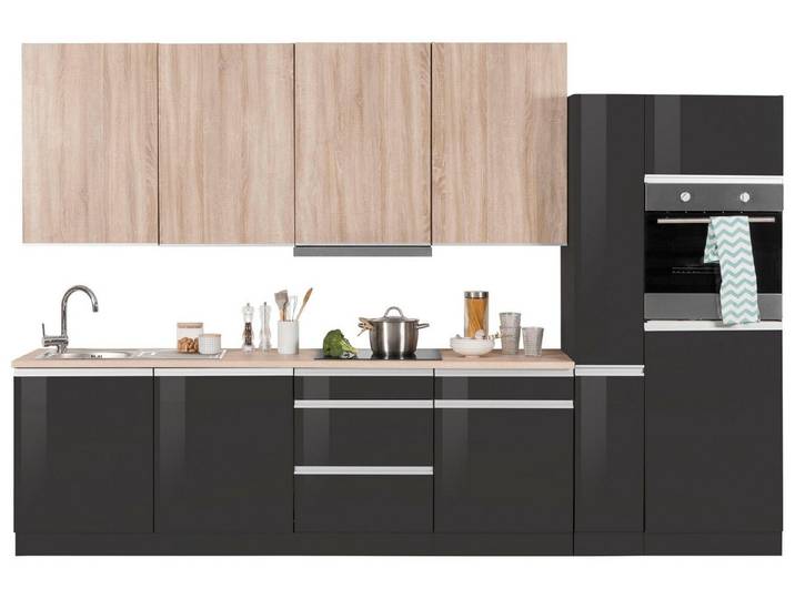 KOCHSTATION Küchenzeile KS-Ohio, mit E-Geräten, Breite 330 cm