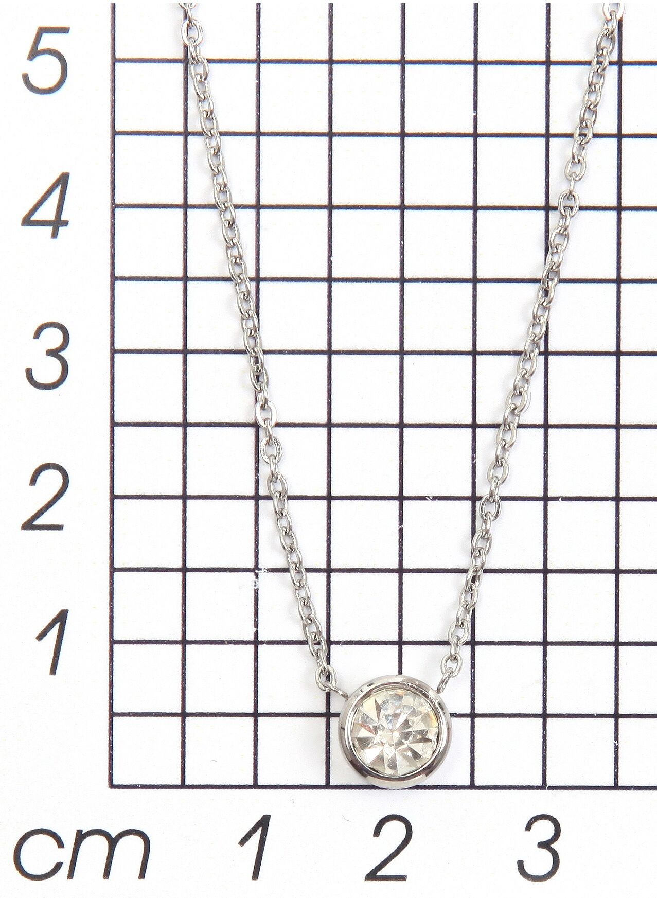 Kette mit Anhänger FIRETTI "dezent, schlicht, klassisch, rund", silber (edelstahlfarben, kristallweiß), Halsketten, Damen, Edelstahl, L: 45,5, Kette mit Anhänger, mit Glasstein edelstahlfarben, kristallweiß Edelstahl, L: 45,5
