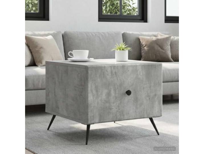 TEKGHUT Couchtisch Betongrau 49x50x40 cm Holzwerkstoff mit Schubladen Vintage-Design, Schubladen, pflegeleichte Oberfläche, stabile Konstruktion, Wohnzimmer