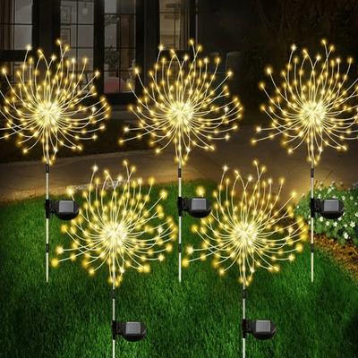 Fusion Finds Holiday Lighting Firework Lights For Garden Patio, Solar Fireworks Lights Outdoor, Wedding, Christmas, Wall Decor 200 Led warm White