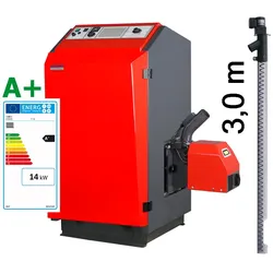 ATMOS Pelletkessel P14 Set P-Serie 3,0m Förderschnecke mit Pelletbrenner A25