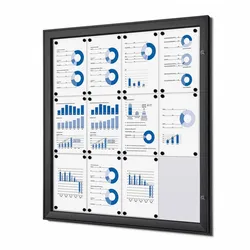 Schaukasten 12x A4 schwarz Alu Infokasten Plakatschaukasten wetterfest aussen 12xA4 Schaukasten schwarz