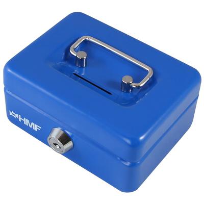 HMF 102122-05 Kinder Spardose, Geldkassette mit Schlitz, 12,5 x 9,5 x 6 cm, Blau