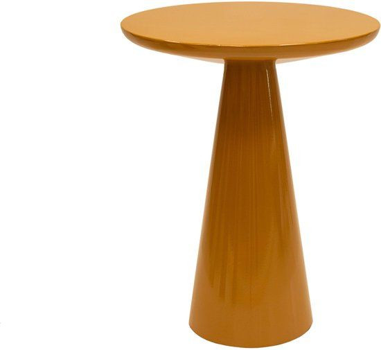 Kick bijzettafel Lea - Design - Ronde vormen - Okergeel